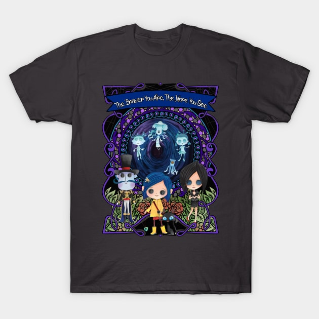 Cora ghost line T-Shirt by WalkingMombieDesign